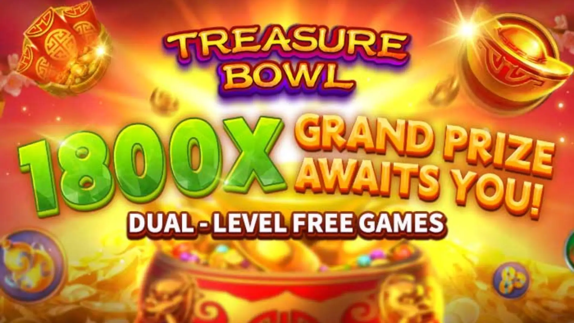 Multiplicadores Treasure Bowl 1d - 7777x Máximo com Tigela Dourada